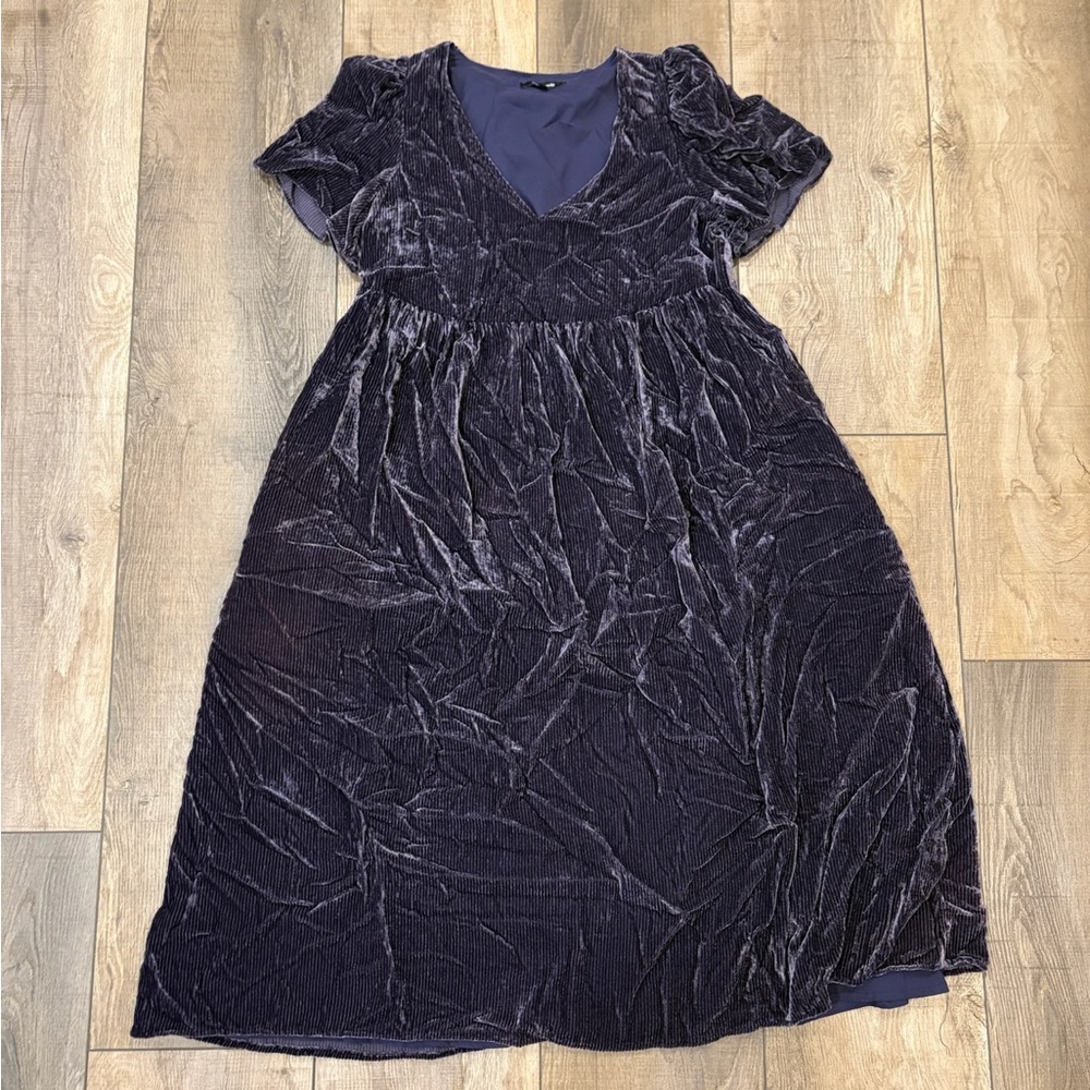 Elegant Velvet Dress in Deep Blue